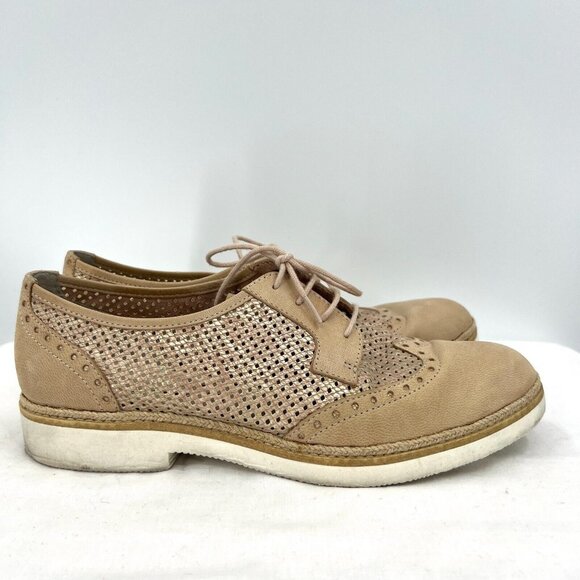 Tamaris Shoes - Tamaris Beige Leather Oxford Lace Up Shoes Women's EU 41 US 9.5